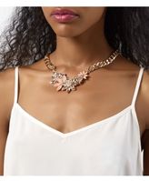 Thumbnail for your product : New Look Pink Gem Flower Chunky Chain Necklace