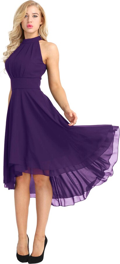 purple evening dress