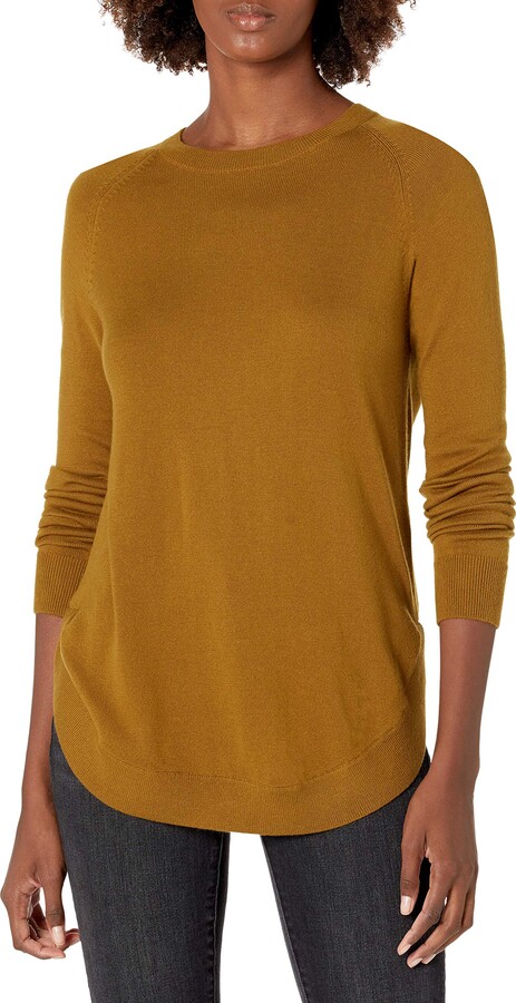 Mad Style Crew Neck Shimmer Reversible Sweater Tunic with Shirt Tail Hem