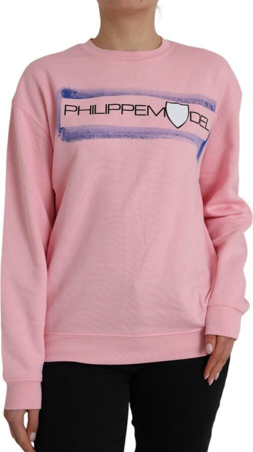 Philippe Model Cotton Logo Print Long Sleeves Pullover Women's Sweater (Pre-Owned)