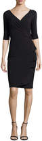 Thumbnail for your product : La Petite Robe Florien 3/4-Sleeve Jersey Faux-Wrap Dress