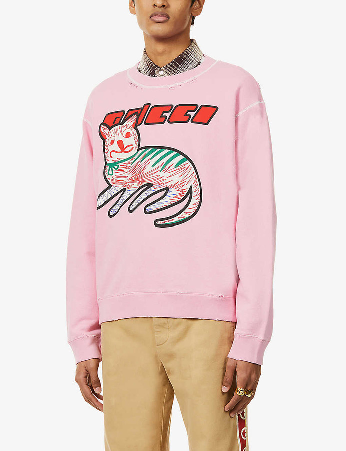 gucci pink hoodie mens