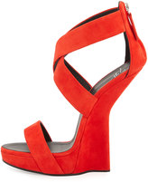 Thumbnail for your product : Giuseppe Zanotti Sculpted Wedge Crisscross Sandal, Red