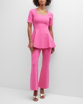 Thumbnail for your product : Adam Lippes Florentine Compact Knit Peplum Top