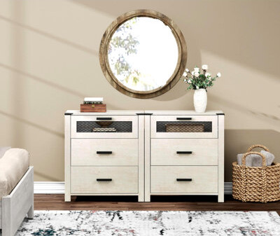 17 Stories Dresser For Bedroom With 6 Drawers Storage Drawer Organizer Tall Chest Of Drawers For Closet Living Room Hallway EntrywayAntique White