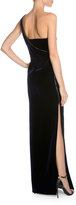 Thumbnail for your product : Tom Ford One-Shoulder Velvet Column Gown, Midnight