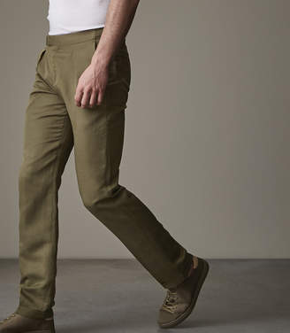 Reiss Board Side Fasten Linen Trousers