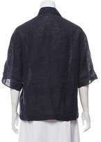 Thumbnail for your product : Akris Punto Short-Sleeve Linen Top