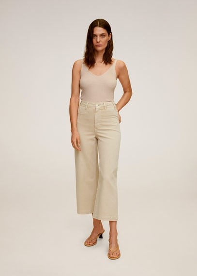 culotte jeans beige