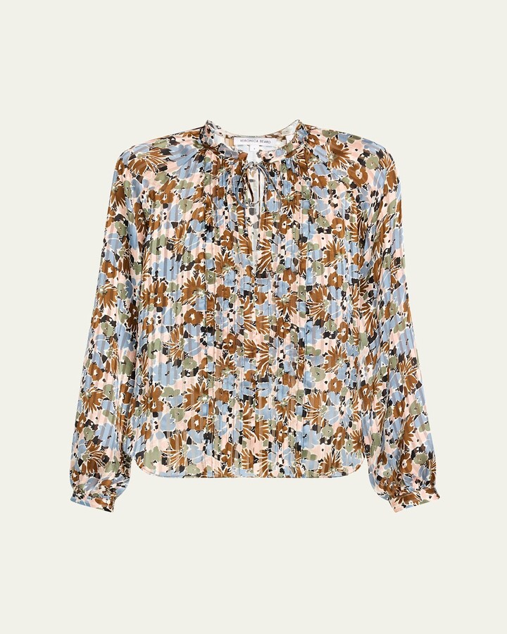 Veronica Beard Linds Floral Silk Blouse