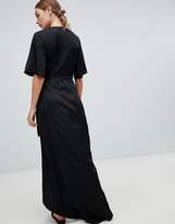 Thumbnail for your product : Minimum Moves By Flutter Sleeve Maxi Wrap Dress-Black