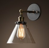 Thumbnail for your product : Restoration Hardware 20th C. Factory Filament Clear Glass Funnel Sconce
