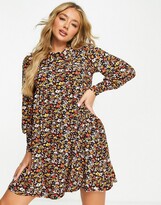 Thumbnail for your product : Qed London soft touch collared mini dress in floral print