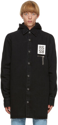 Raf Simons Black Denim Zip Pocket Big Fit Shirt