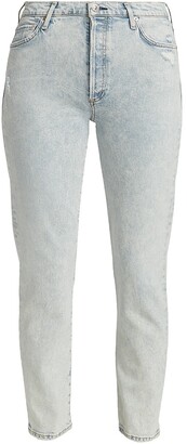 Olivia Distressed High-Rise Slim-Fit Jeans