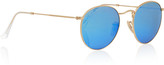 Thumbnail for your product : Ray-Ban Round-frame gold-tone polarized mirrored sunglasses
