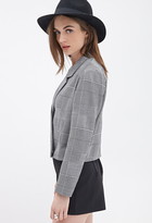 Thumbnail for your product : Forever 21 Asymmetrical Houndstooth Plaid Blazer