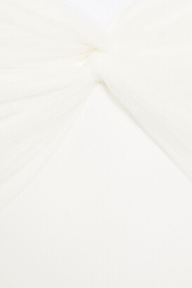 Jenny Packham Tulip Crystal-embellished Tulle-paneled Crepe Midi Dress