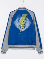 Thumbnail for your product : John Galliano Teen lion lightning bolt printed bomber jacket
