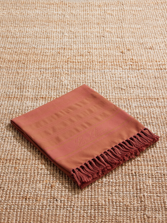 Fringed Striped Cotton Towel