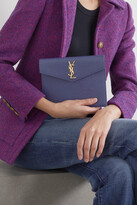 Thumbnail for your product : Saint Laurent Uptown Baby Textured-leather Pouch - Blue