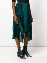 Thumbnail for your product : Sacai asymmetric striped pleated skirt