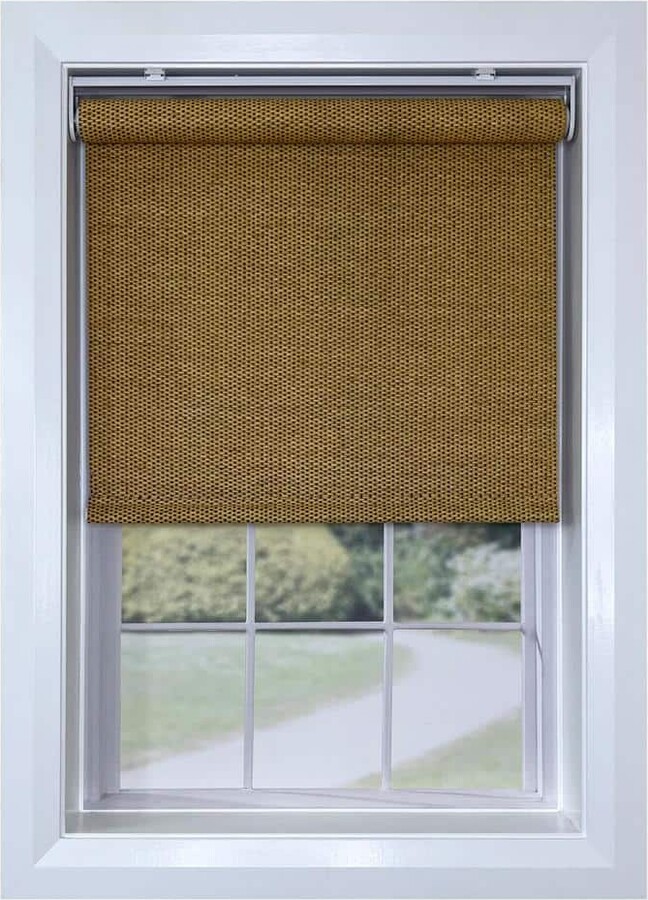 Versailles Home Fashions Sand Cordless Light Filtering Paper/Polyester Roller Shade - 33 in. W x 72 in. L