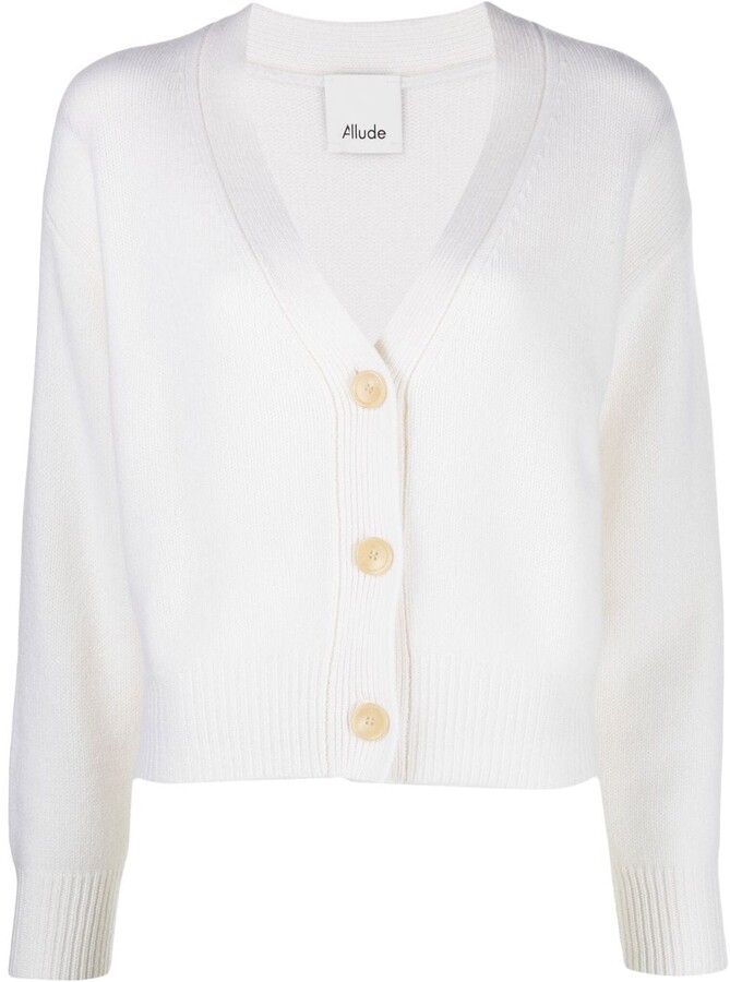 white cashmere cardigan