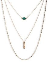 Thumbnail for your product : Lucky Brand Gold-Tone Beaded Triple Layer Necklace
