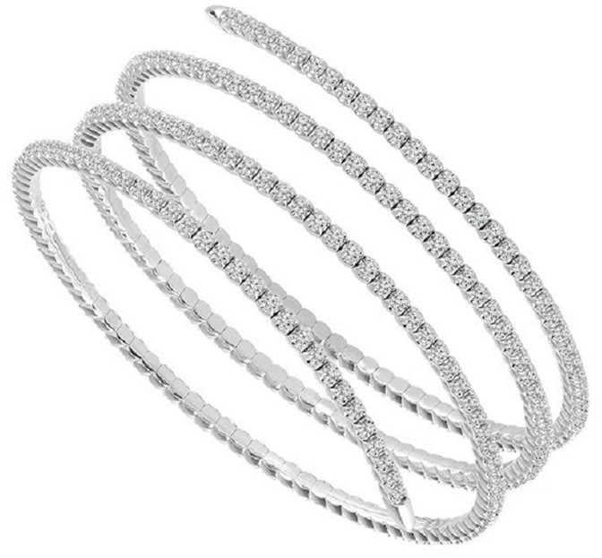 Forever Creations USA Inc. Forever Creations 18K 3.94 Ct. Tw. Diamond  Flexible Wrap Bracelet - ShopStyle