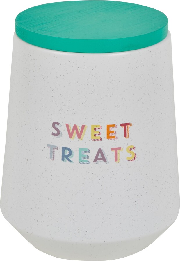 Dunelm Rainbow Ceramic Biscuit Canister Matt white ShopStyle Food