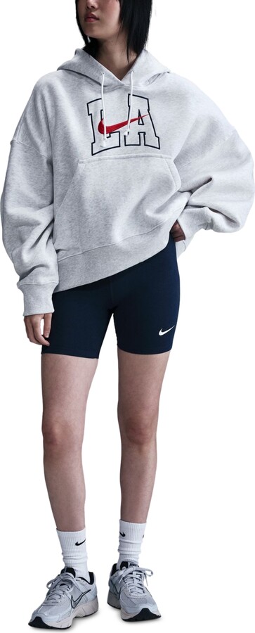 Nike Sportswear Women's Phoenix Fleece Over-Oversized Hoodie - Birch Heather/midnight Navy