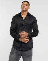 Thumbnail for your product : New Look satin shirt in black