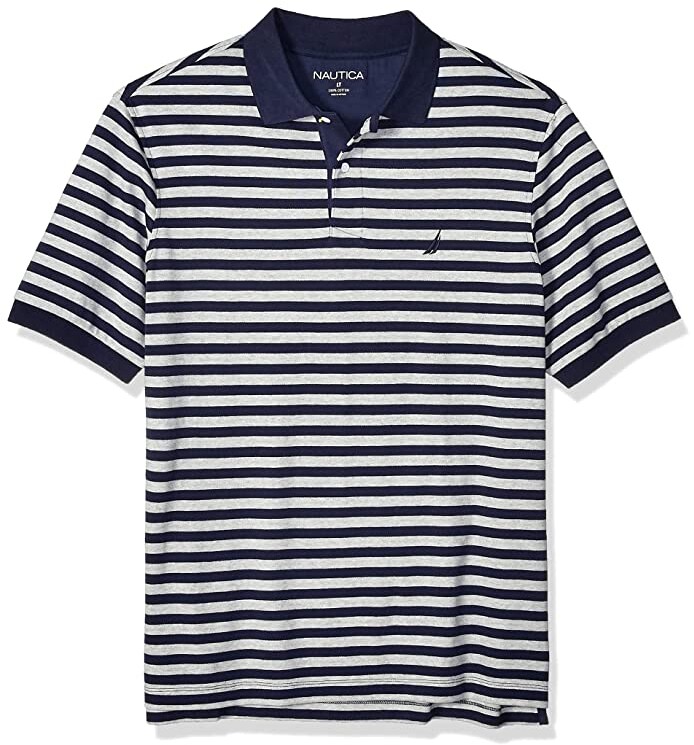 YUELANDE Men Stylish Short Sleeve Striped Color Blocks T-Shirt Polo Shirt