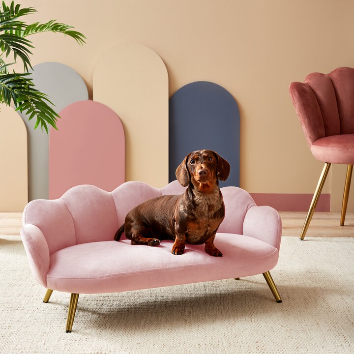 Dunelm Vivian Velvet Pet Bed Pink ShopStyle