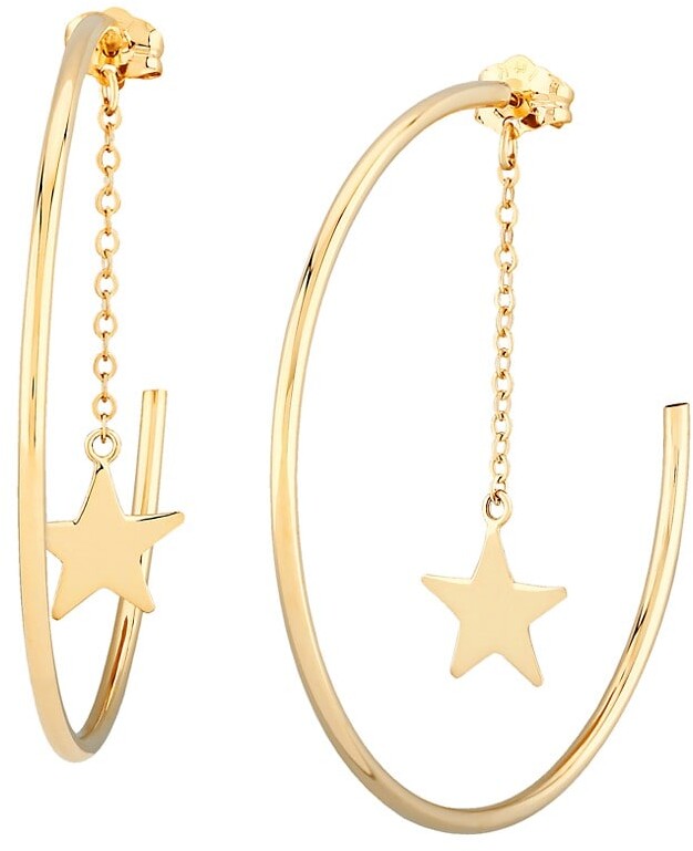 Large Star Large Hoop Earring for Women Grill Gold Silver Statement Earrings Bijoux Jewelry Party Club LE0196,silver1 Henraly Wow 
