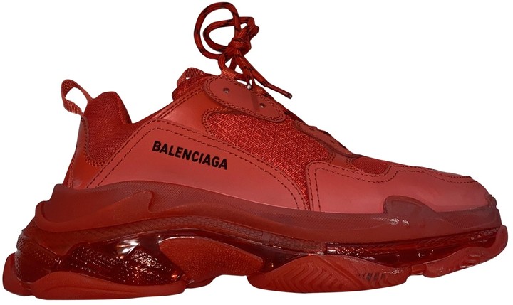 Balenciaga Men s Triple S Mesh Leather Clear Sole Sneakers
