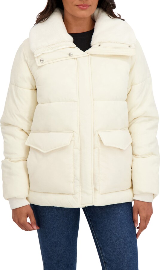 Sebby Water Resistant Faux Fur Collar Puffer Jacket