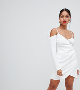 Thumbnail for your product : ASOS DESIGN Petite off shoulder mini dress with ruched side