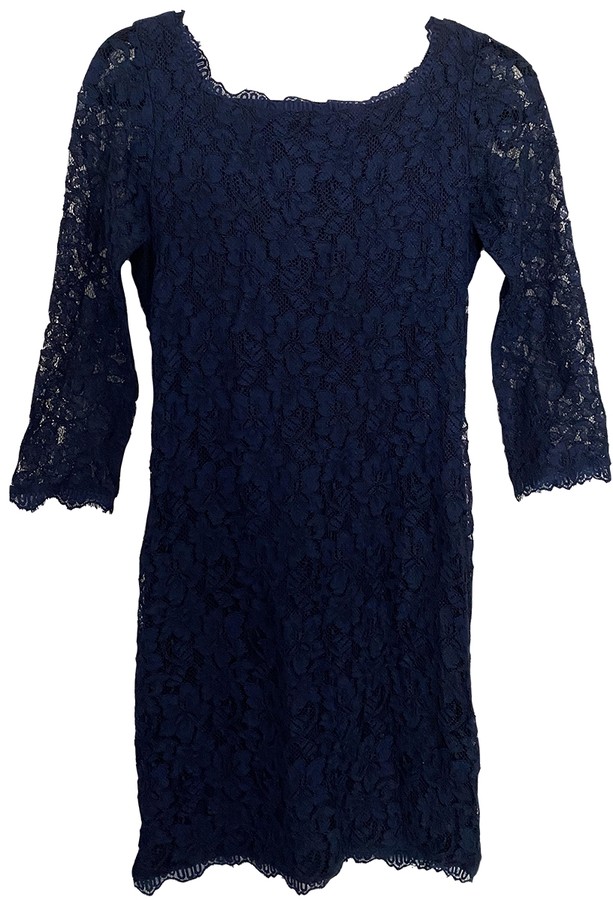 dvf blue lace dress