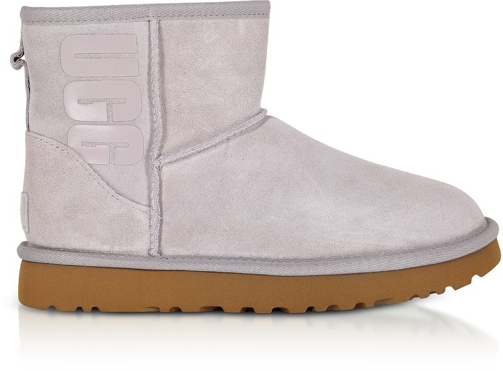 UGG Mini Classic Rubber Logo Feather Boots - ShopStyle
