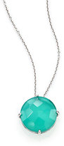 Thumbnail for your product : Suzanne Kalan Green Onyx, White Quartz & 14K White Gold Round Doublet Pendant Necklace