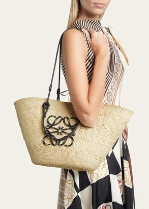 Loewe x Paula's Ibiza Woven Palm Basket Tote Bag