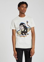 Thumbnail for your product : Paul Smith Men's Slim-Fit Ecru Organic Cotton 'Surfing Monkey' Print T-Shirt