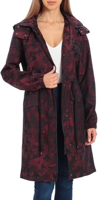burgundy hooded coat