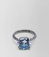Thumbnail for your product : Bottega Veneta Ring In Silver And Natural Peacock Cubic Zirconia, Intrecciato Detail