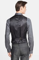 Thumbnail for your product : John Varvatos Black Check Wool Blend Vest