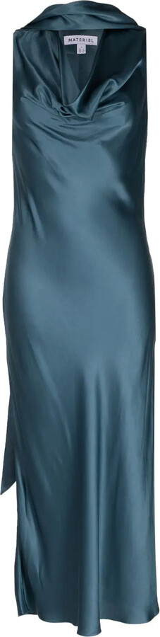 MATÉRIEL Draped Scarf-Detail Midi Dress
