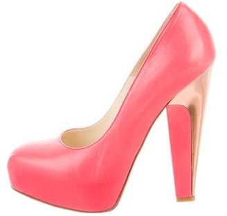 Brian Atwood Leather Platform Pumps