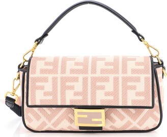 Fendi Antonio Lopez Baguette NM Bag Zucca Coated Canvas with Printed  Leather Inl